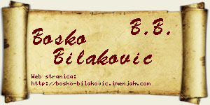 Boško Bilaković vizit kartica